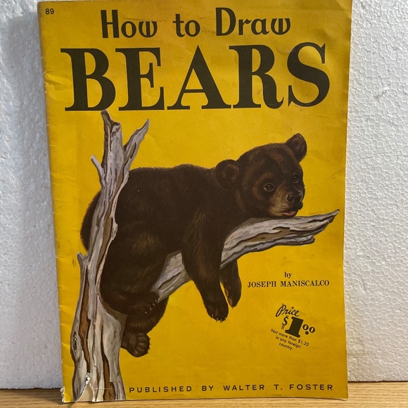 How to Draw Bears Joseph Maniscalco Walter T Foster Vtg Art Instruction Book #89 - Picture 1 of 10